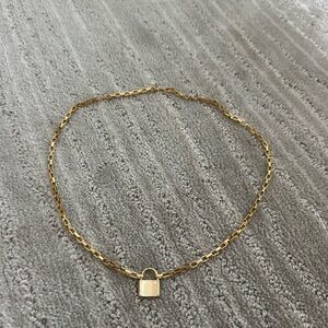 Gold Lock Pendant Necklace